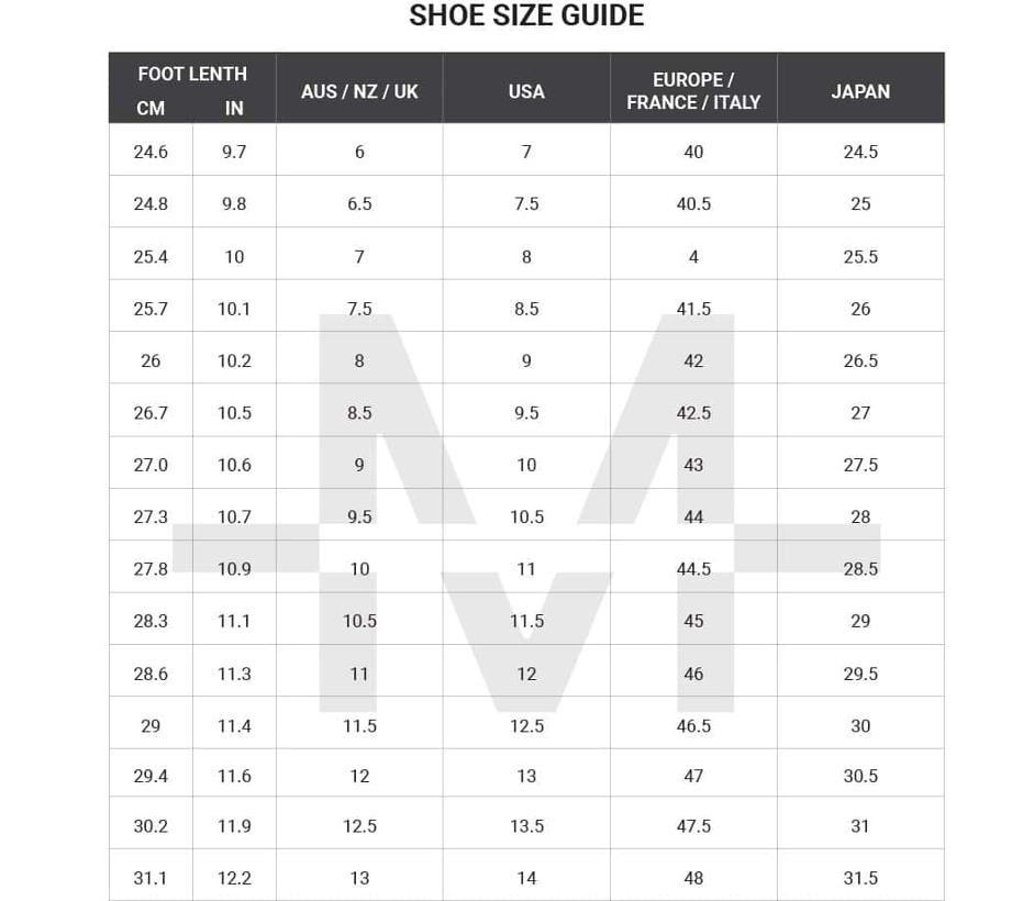 Australian Men's Shoe Size Visiting Australia